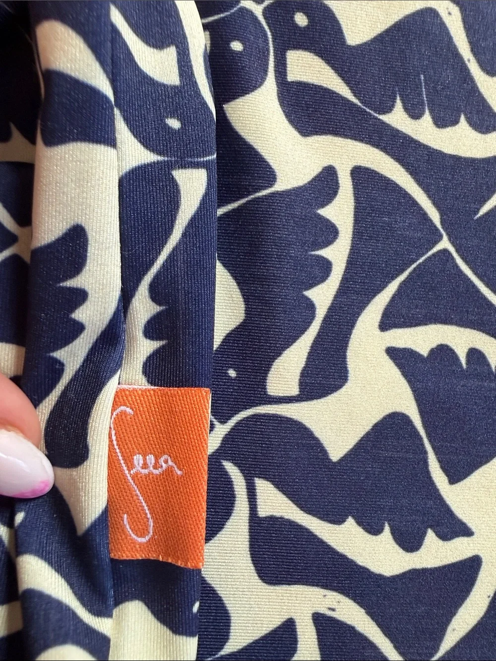 Designer Toddler Swim Top in Navy and Orange